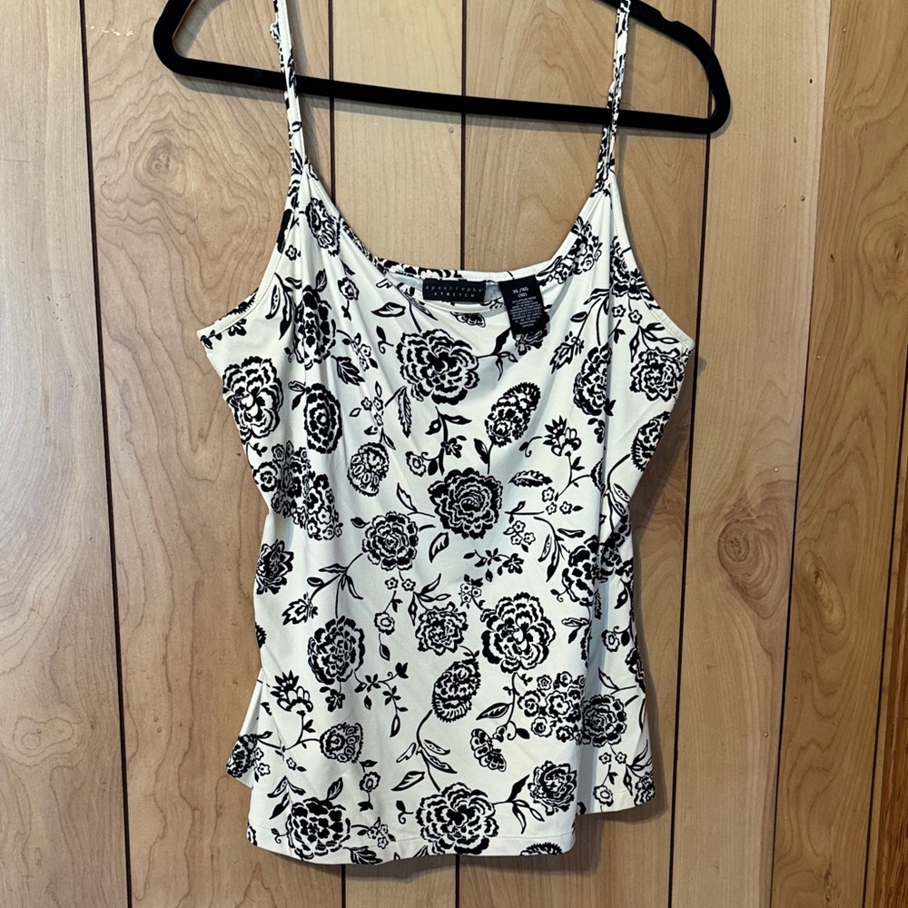 Apostrophe Black and White Floral Camisole